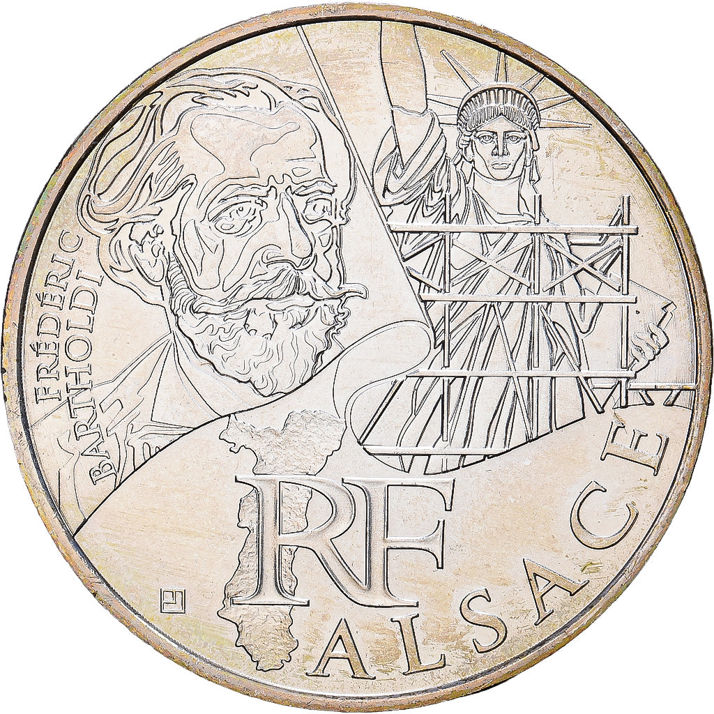 France, 10 Euro, Alsace, 2012, Paris, Silver, MS(60-62), KM:1870