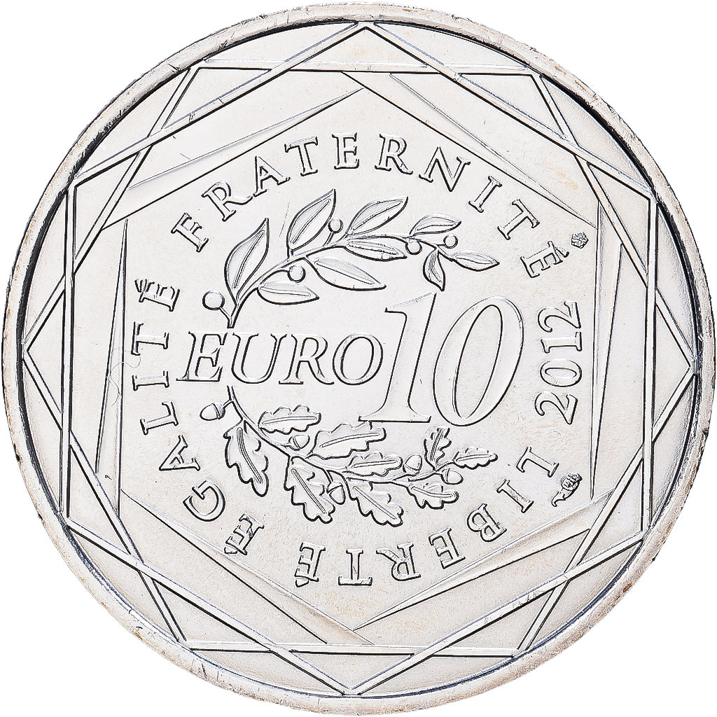 France, 10 Euro, 2012, Paris, Silver, AU(55-58), KM:1883