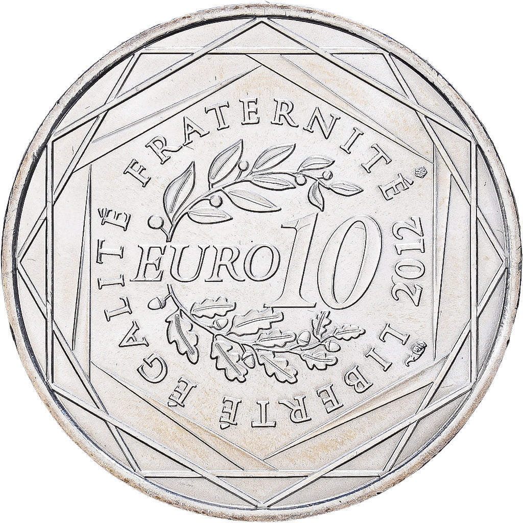 France, 10 Euro, Provence Alpes Côte d'Azur, 2012, Paris, Silver, AU(55-58)