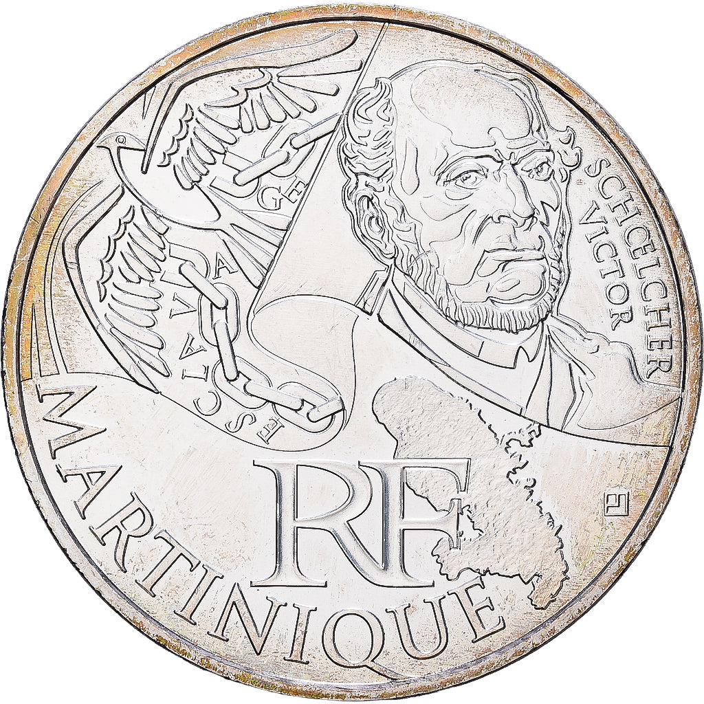 France, 10 Euro, Martinique, 2012, Paris, Silver, MS(60-62), KM:1879