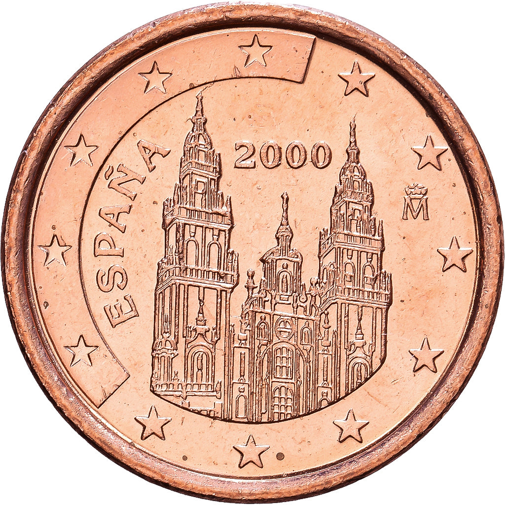 Spain, Juan Carlos I, Euro Cent, 2000, Madrid, Copper Plated Steel, MS(64)
