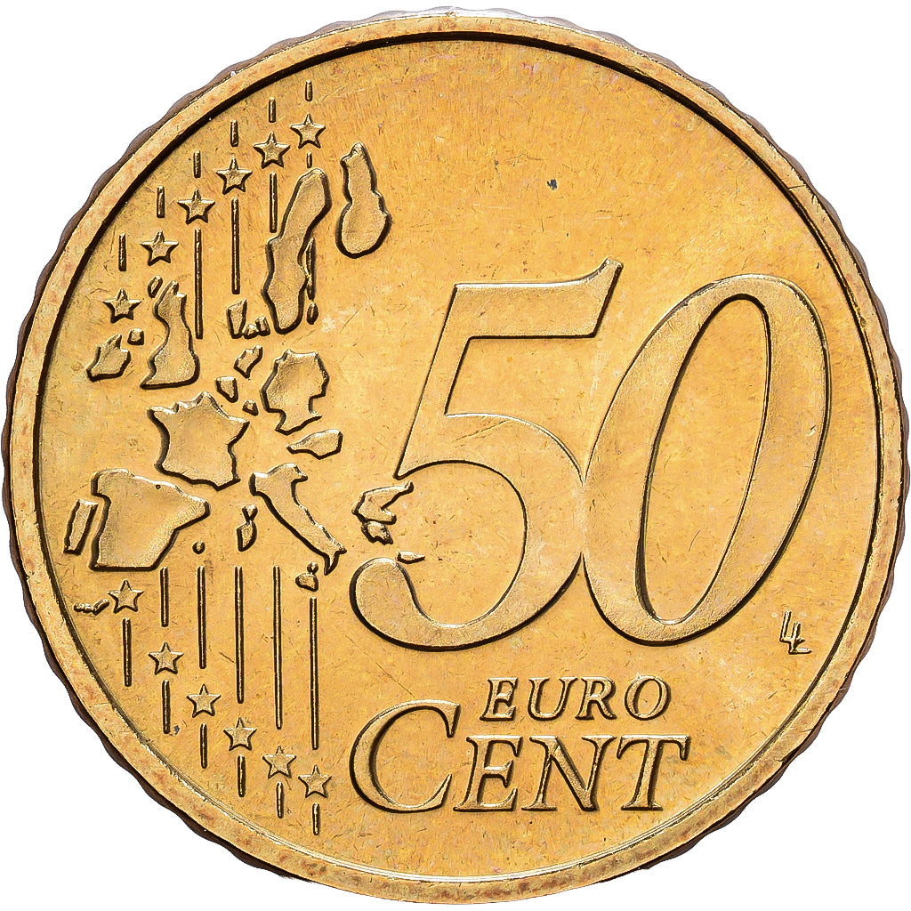 Luxembourg, Henri, 50 Euro Cent, Proof, 2002, Utrecht, Brass, AU(55-58), KM:80