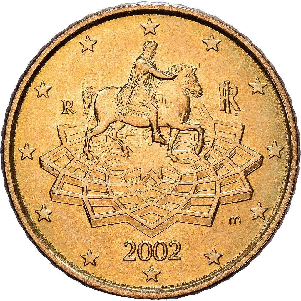 Italy, 50 Euro Cent, 2002, Rome, Brass, AU(55-58), KM:215