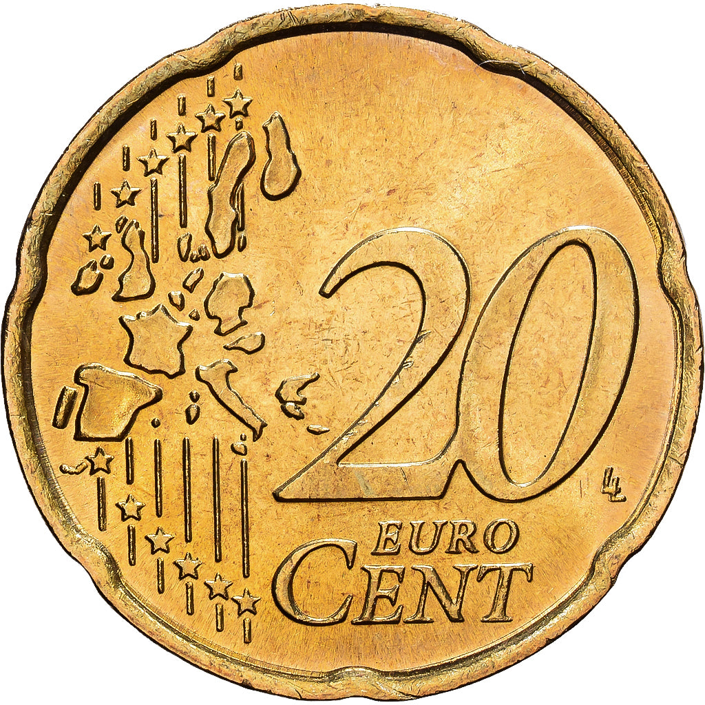 Italien, 20 Euro Cent, 2002, Rome, Messing, VZ+, KM:214