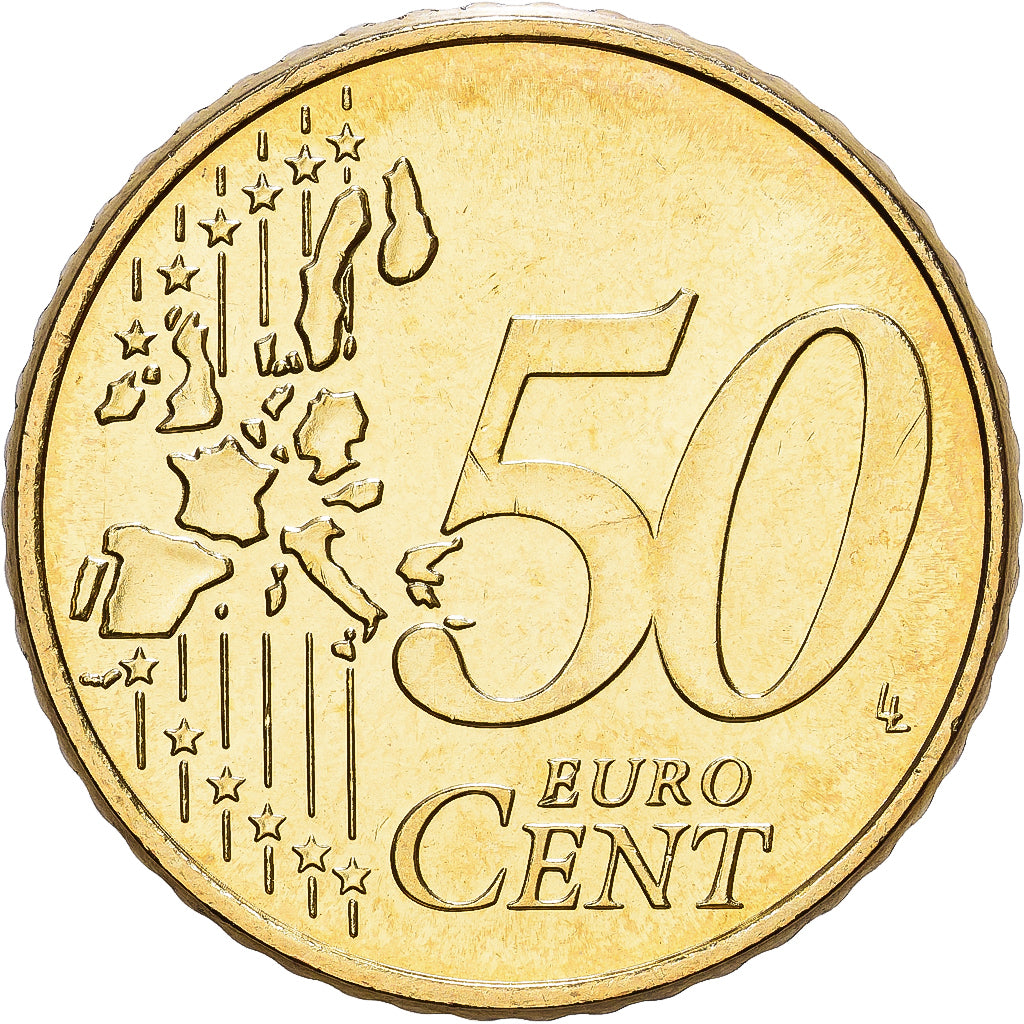 Duitsland, 50 Euro Cent, 2002, Stuttgart, Nordic gold, UNC