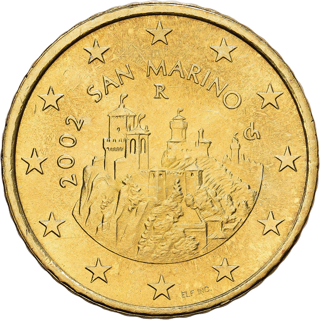 San Marino, 50 Euro Cent, 2002, Rome, Latón, EBC, KM:445