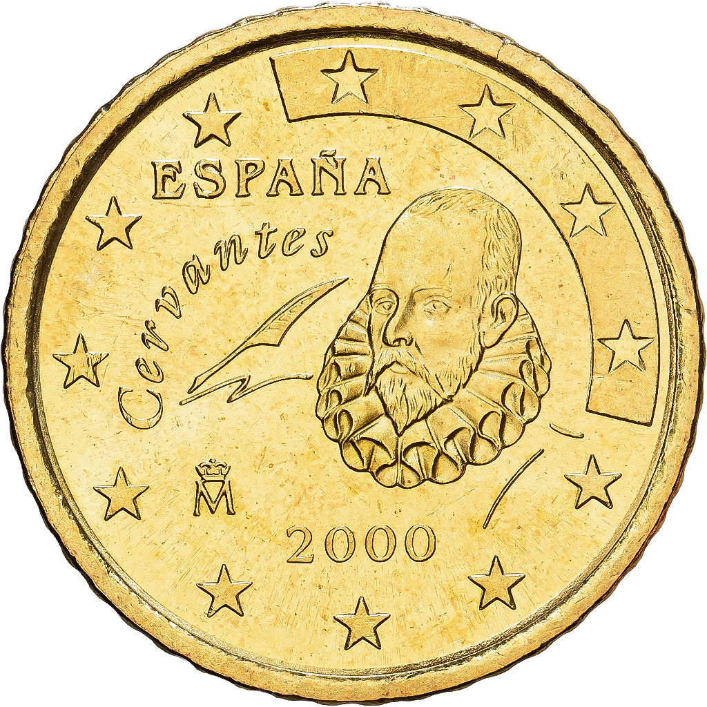 Spain, Juan Carlos I, 50 Euro Cent, 2000, Madrid, Brass, MS(63), KM:1045