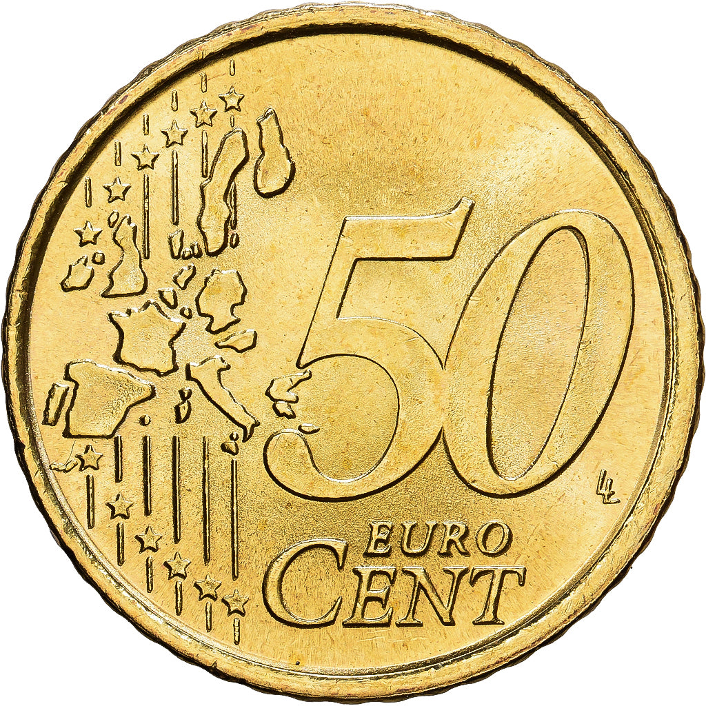 Spain, Juan Carlos I, 50 Euro Cent, 2000, Madrid, Brass, MS(63), KM:1045