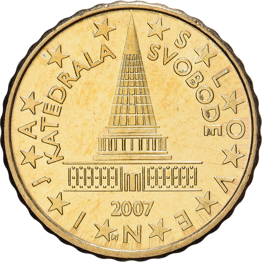 Slowenien, 10 Euro Cent, 2007, Messing, UNZ, KM:71