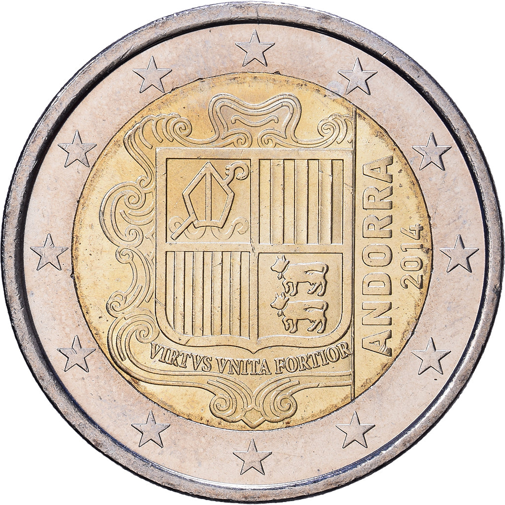 Andorra, 2 Euro, 2014, Bimetálico, EBC+, KM:527