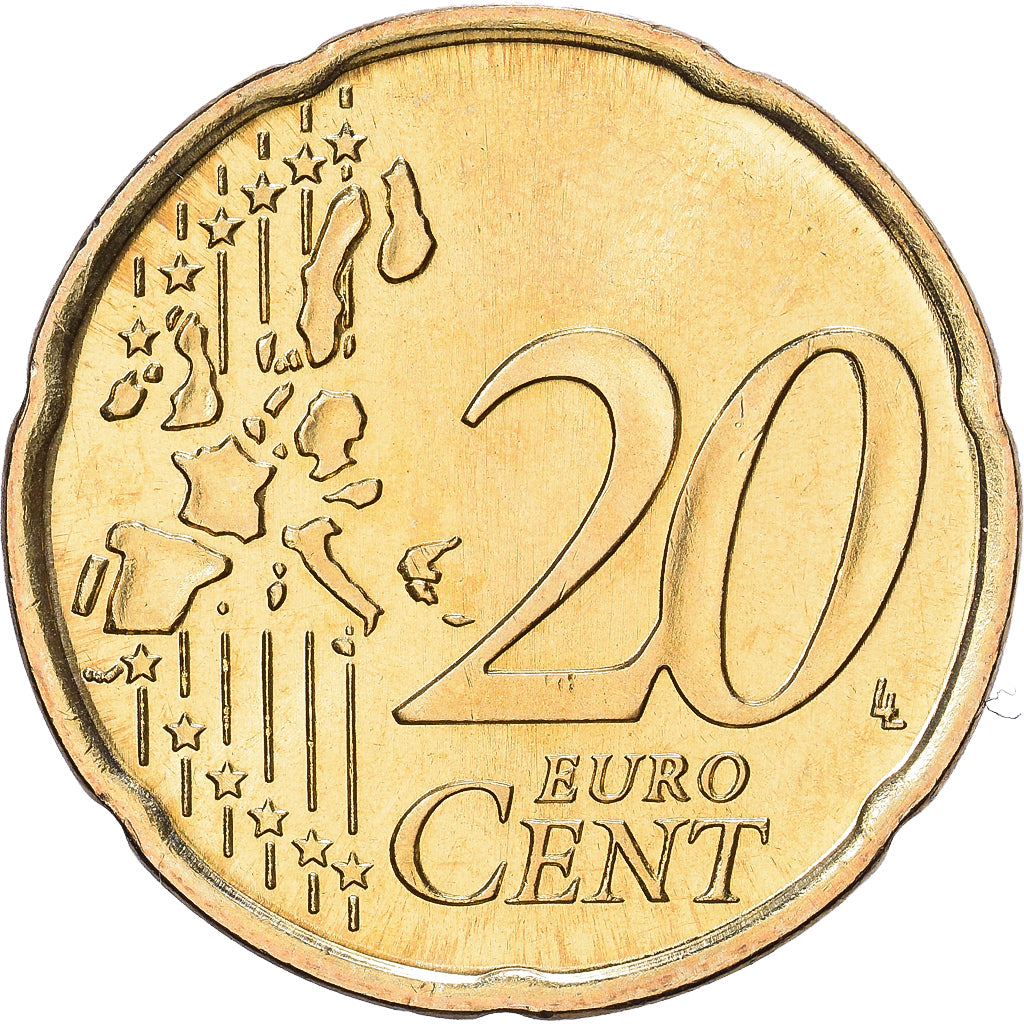 Portugal, 20 Euro Cent, 2002, Lisbon, Tin, UNC, KM:744