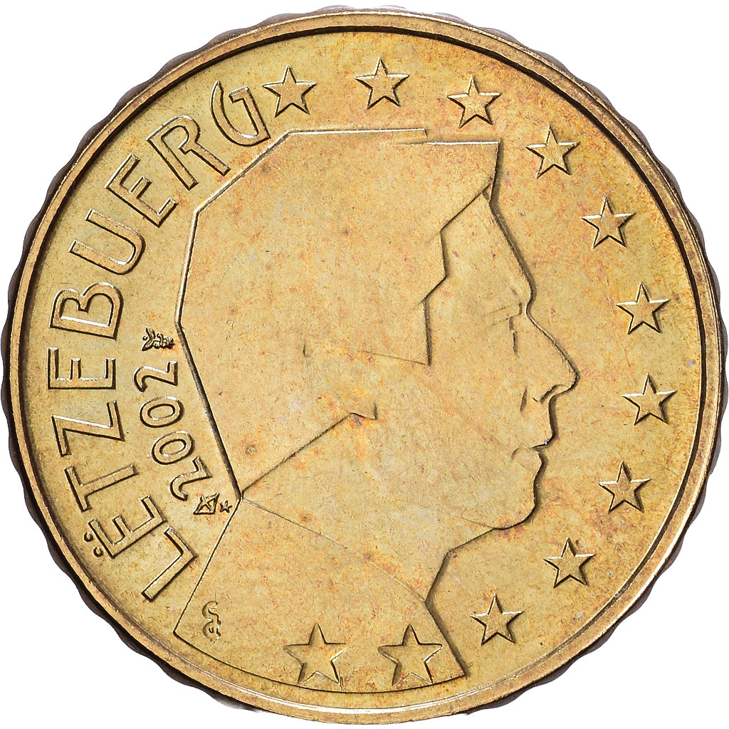 Luxemburgo, Henri, 10 Euro Cent, 2002, Utrecht, Latón, EBC+, KM:78
