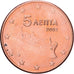 Grecia, 5 Euro Cent, 2002, Athens, Acciaio placcato rame, SPL-, KM:183