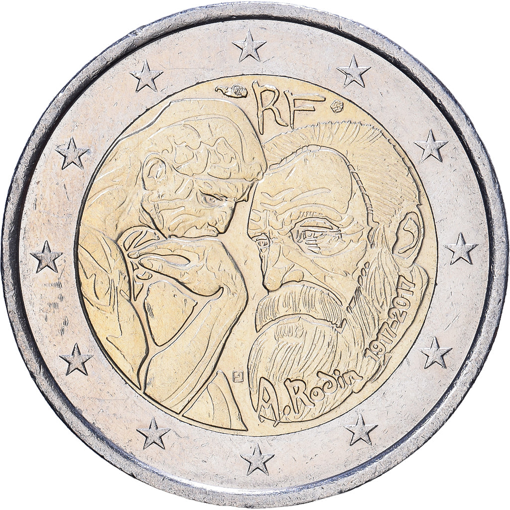 Francia, 2 Euro, Centenaire du décès d'Auguste Rodin, 2017, Bimetálico, EBC+