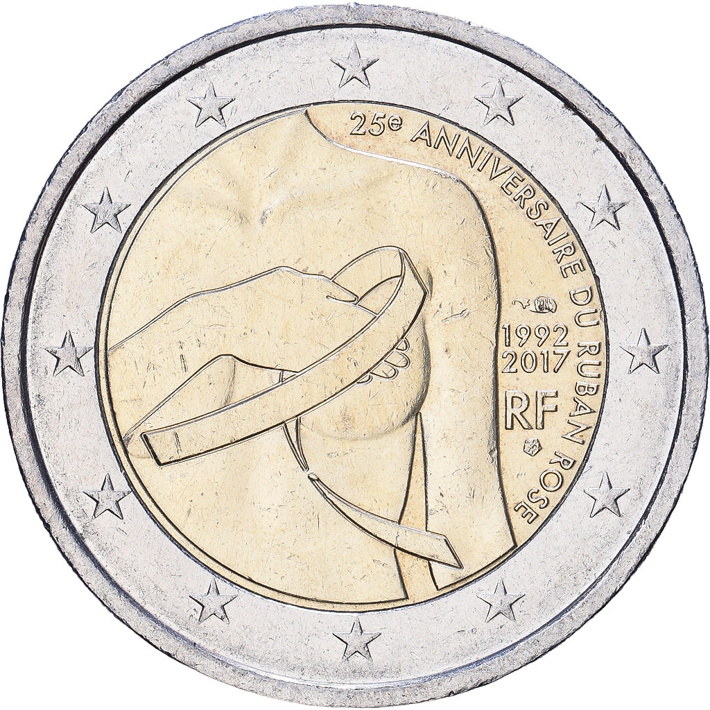 Frankreich, 2 Euro, 25e Anniversaire du Ruban Rose, 2017, Bi-Metallic, VZ+