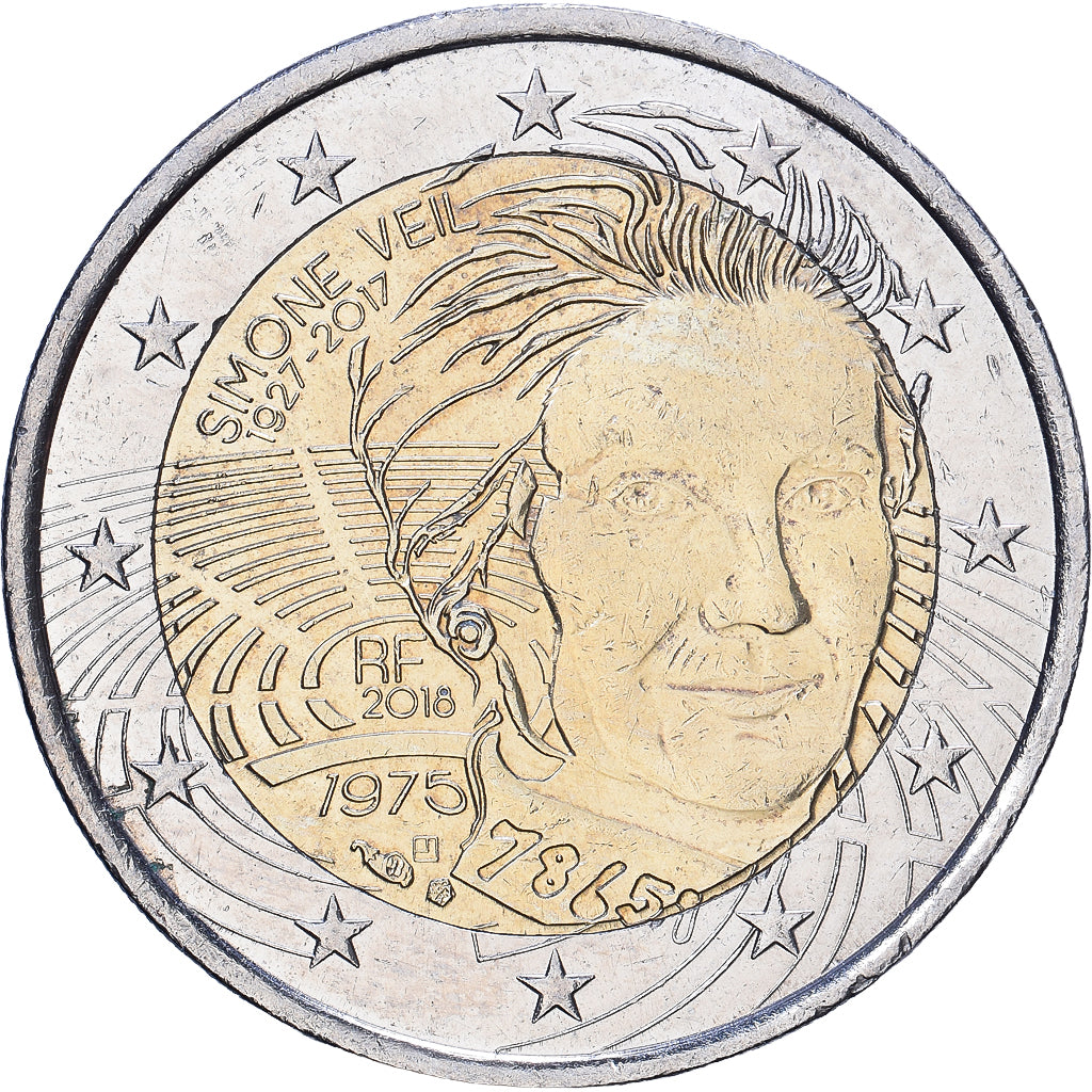 Frankreich, 2 Euro, Simone Veil, 2017, UNZ, Bi-Metallic