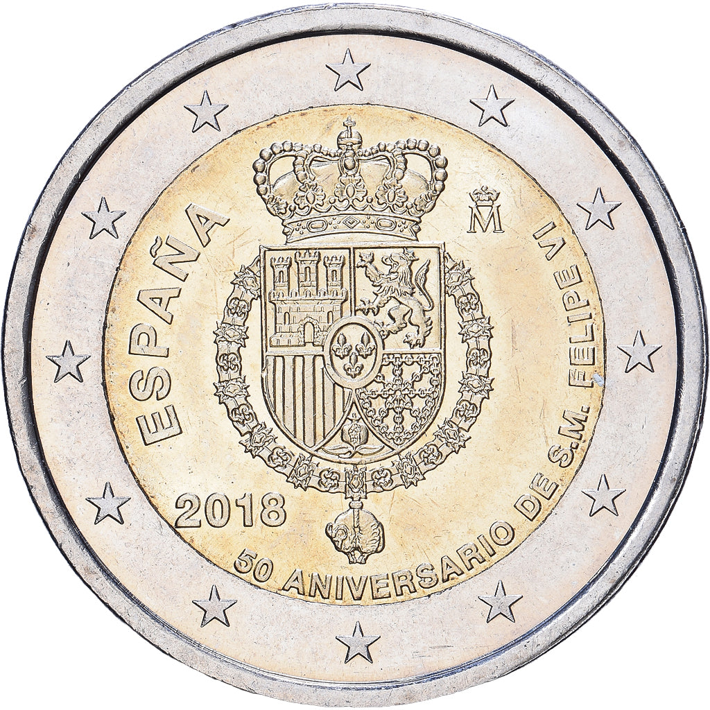 Spain, 2 Euro, 2018, Bi-Metallic, MS(64)