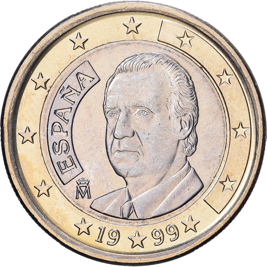 Spanje, Juan Carlos I, 1 Euro, 1999, Madrid, Bi-Metallic, UNC