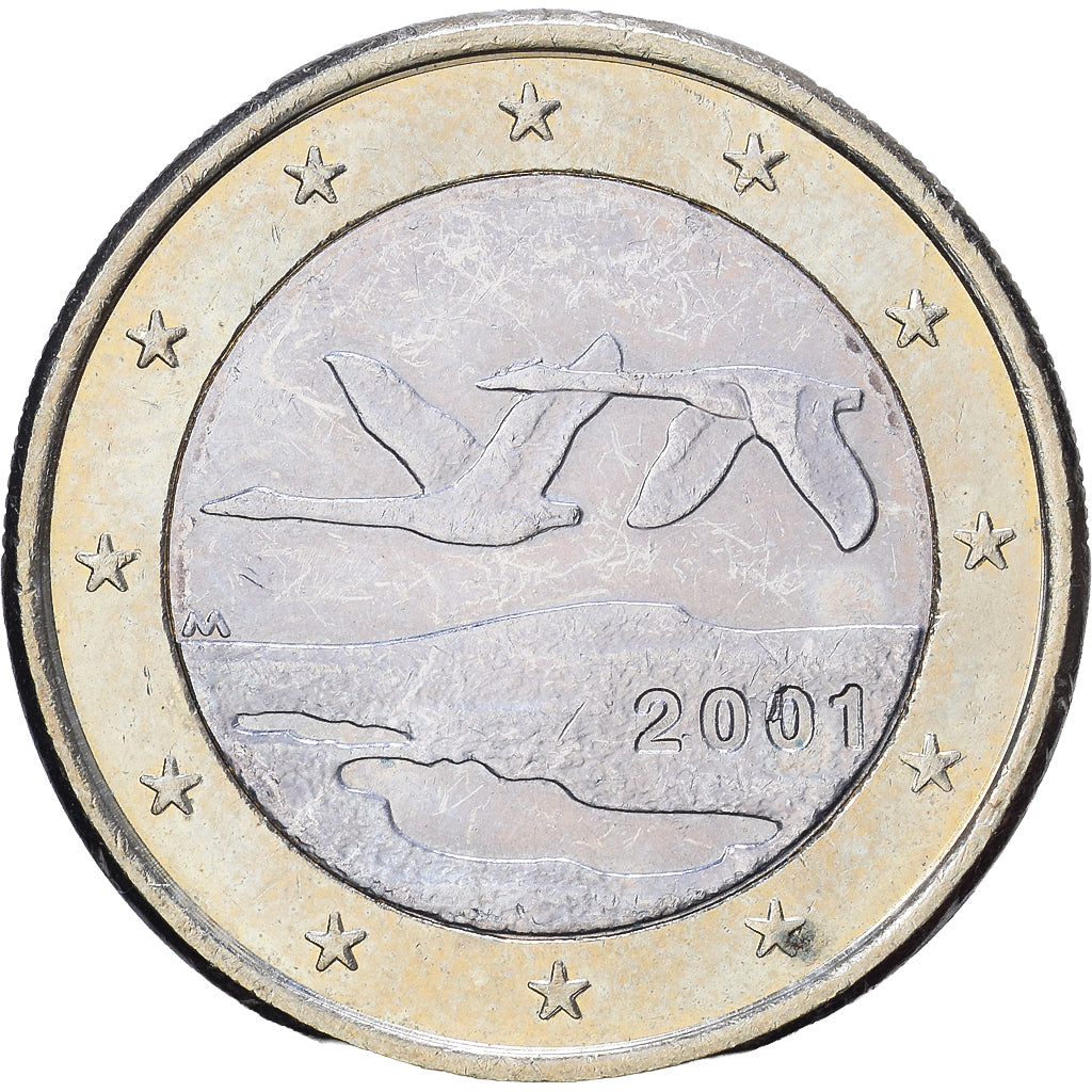 Finlândia, 1 Euro, 2001, Vantaa, Bimetálico, AU(55-58)