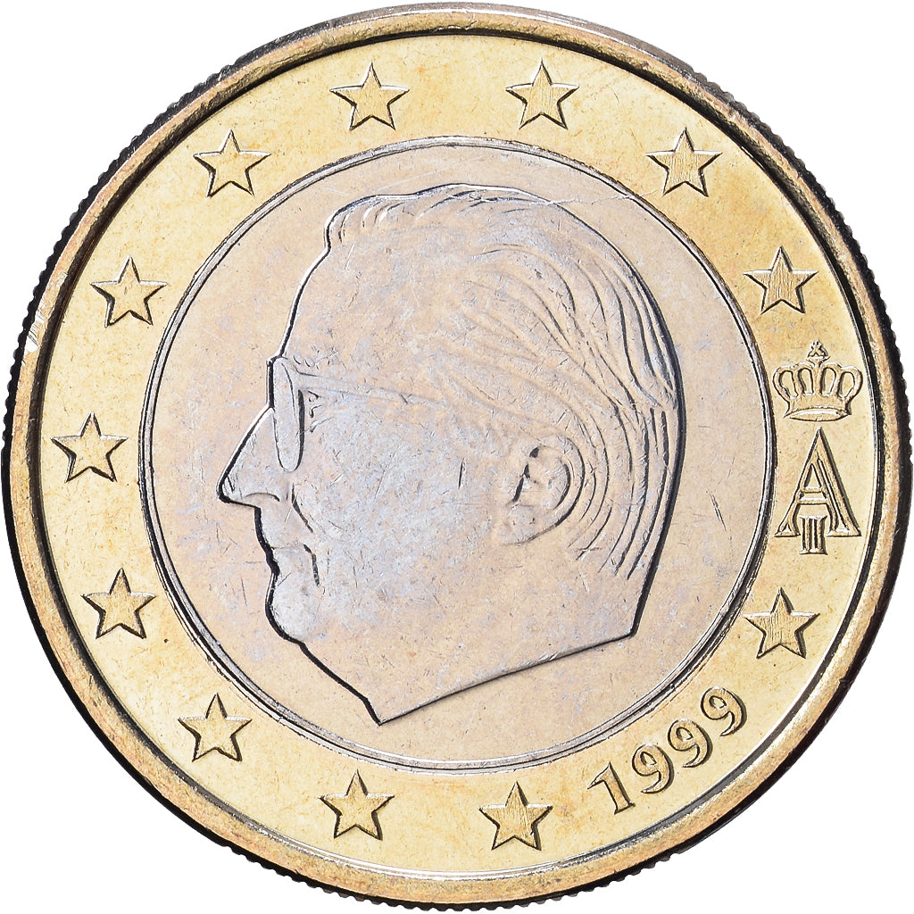 Bélgica, Albert II, 1 Euro, 1999, Brussels, Bimetálico, MS(63)