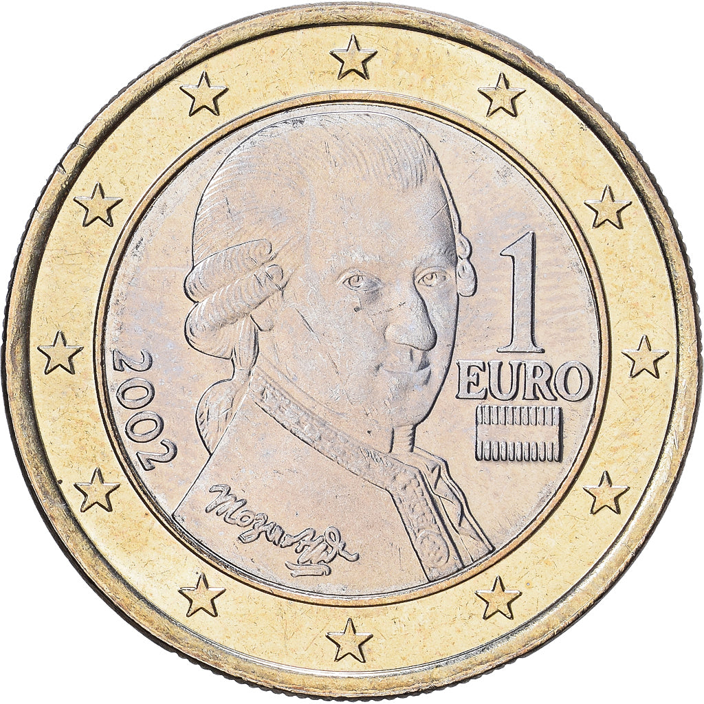 Austria, 1 Euro, 2002, Vienna, Bi-Metallic, AU(55-58)