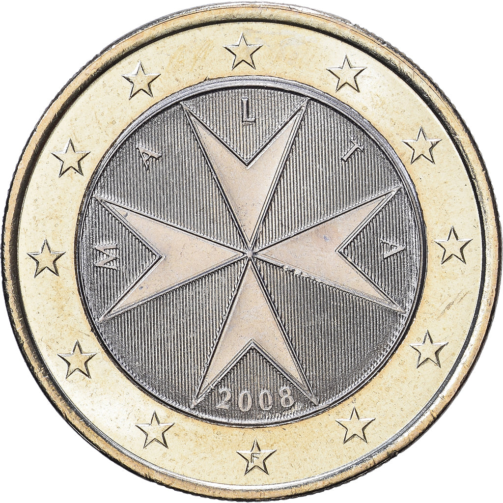 Malta, 1 Euro, 2008, MDP, Bi-Metallic, UNC-