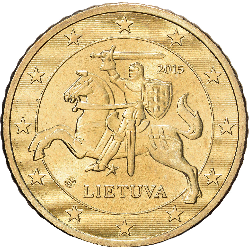 Lithouwen, 50 Centimes, 2015, Vilnius, Nordic gold, PR+