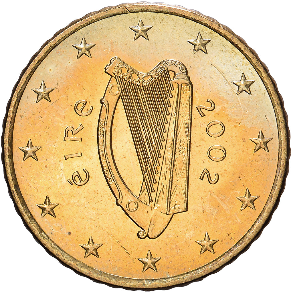 REPUBLIEK IERLAND, 50 Centimes, golden, 2002, Nordic gold, PR