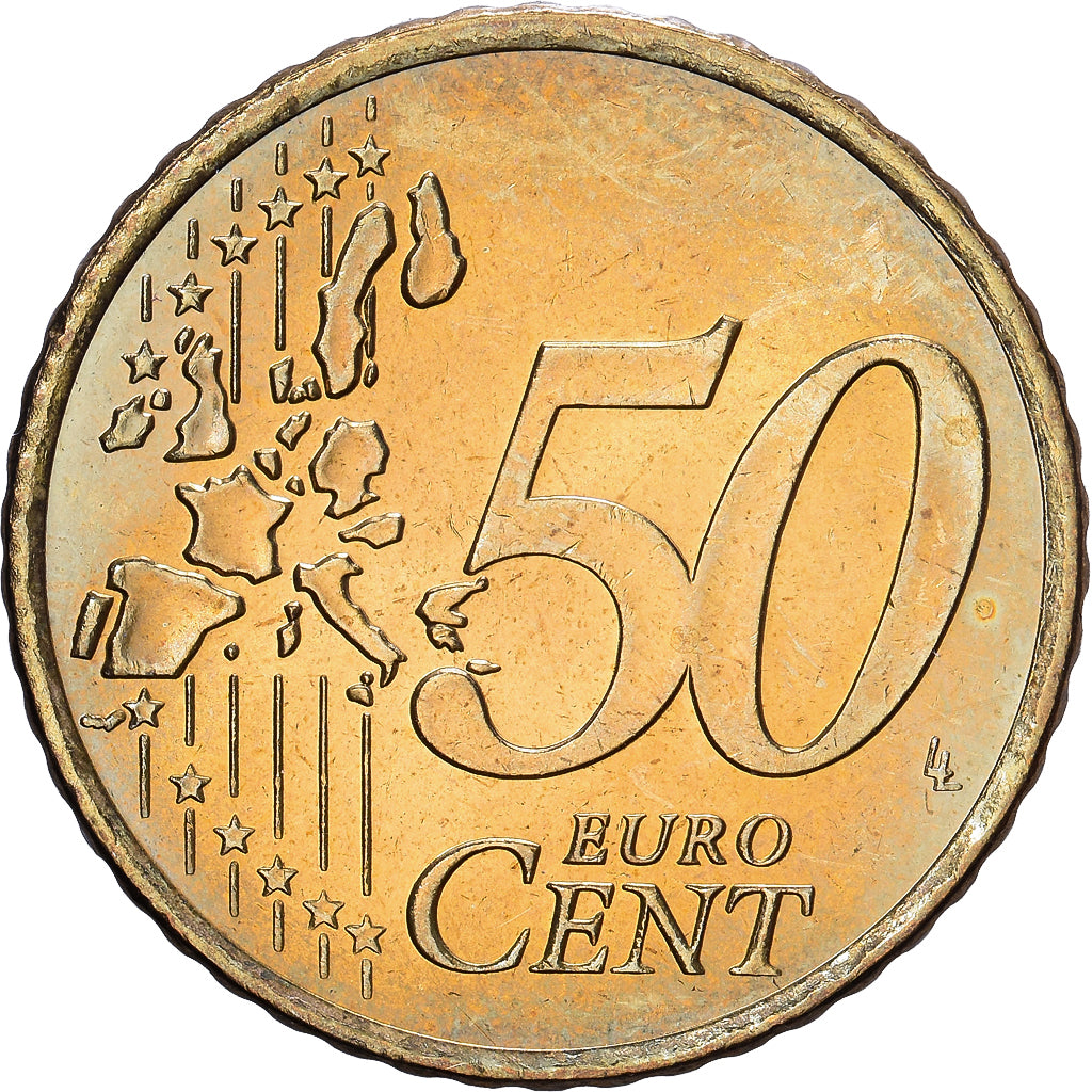 REPUBLIEK IERLAND, 50 Centimes, golden, 2002, Nordic gold, PR