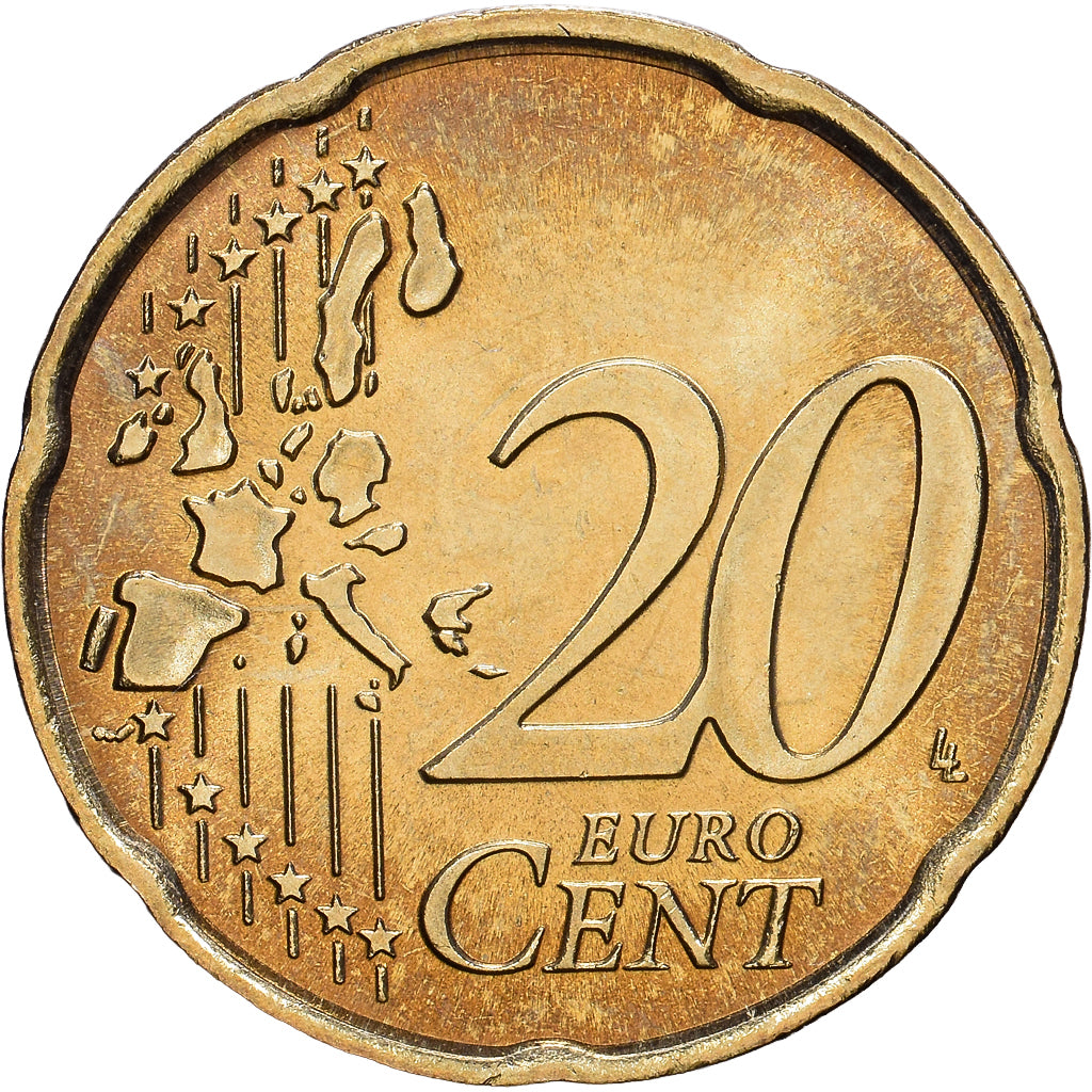 San Marino, 20 Centimes, 2002, Rome, Nordic gold, PR, KM:444