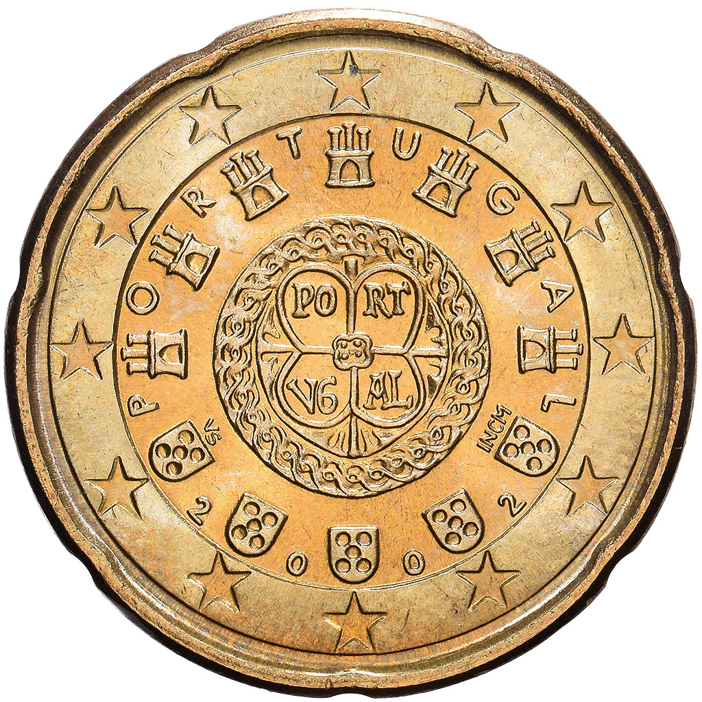 Portugal, 20 Centimes, 2002, Lisbon, Nordic gold, MBC+