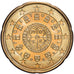 Portugal, 20 Centimes, 2002, Lisbon, Nordic gold, MBC+