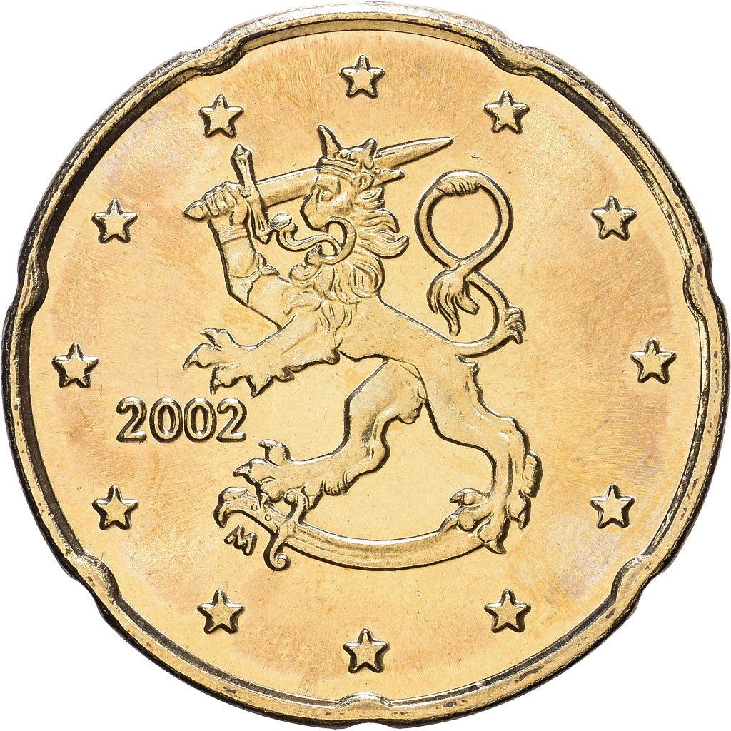 Finland, 20 Centimes, 2002, Vantaa, Nordic gold, MS(60-62), KM:102