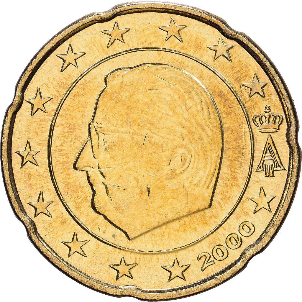 Belgia, Albert II, 20 Centimes, 2000, Brussels, Nordic gold, MS(60-62)