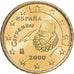 Spanje, 10 Centimes, Miguel de Cervantes, 2000, Madrid, Nordic gold, UNC-