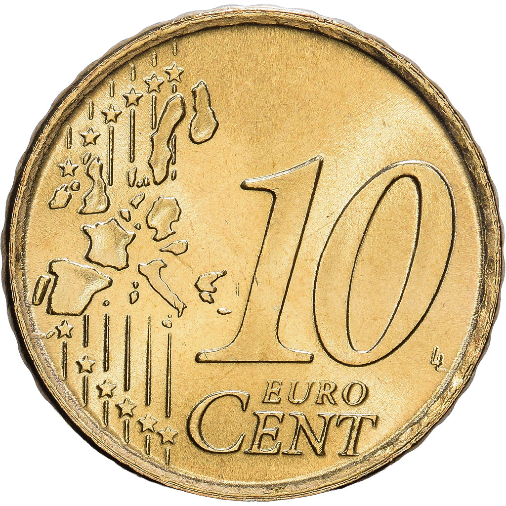 Spanje, 10 Centimes, Miguel de Cervantes, 2000, Madrid, Nordic gold, UNC-