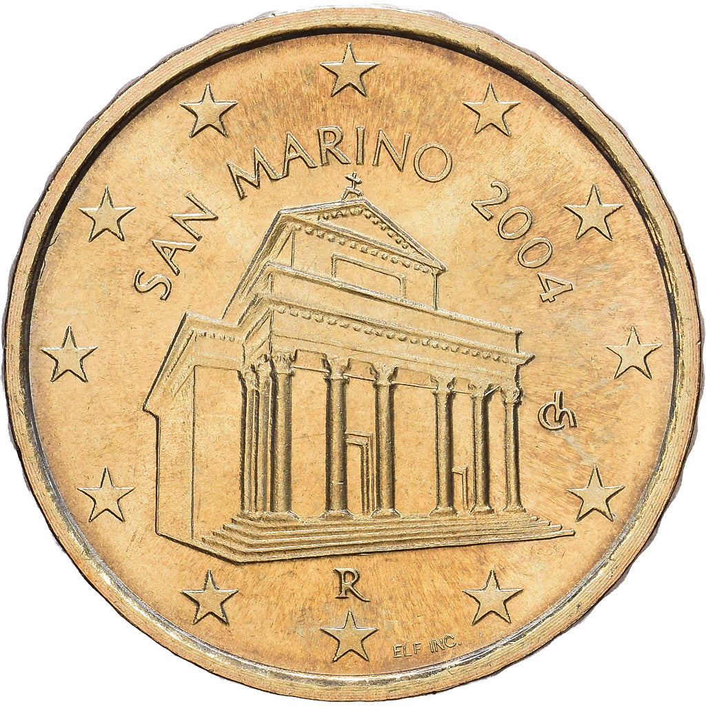 San Marino, 10 Centimes, 2004, Rome, Nordic gold, MS(60-62)