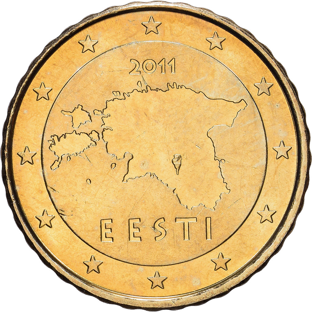 Estónia, 10 Centimes, 2011, Vantaa, Nordic gold, MS(60-62)