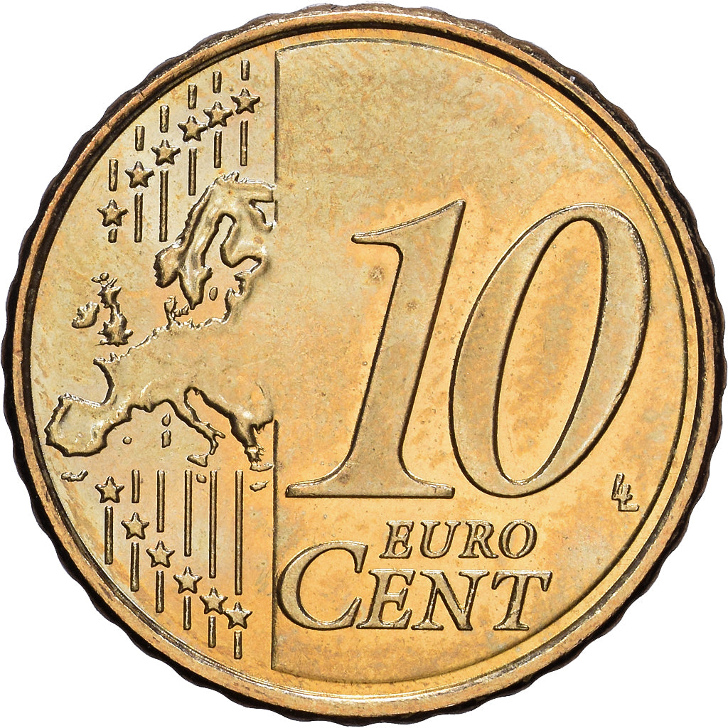 Cyprus, 10 Centimes, 2008, Vantaa, Nordic gold, PR+