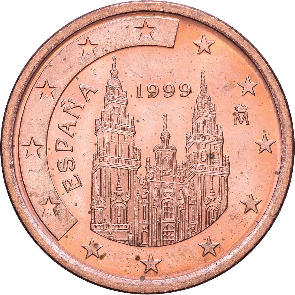 España, 5 Centimes, Burgos cathedral, 1999, Madrid, Cobre chapado en acero, EBC