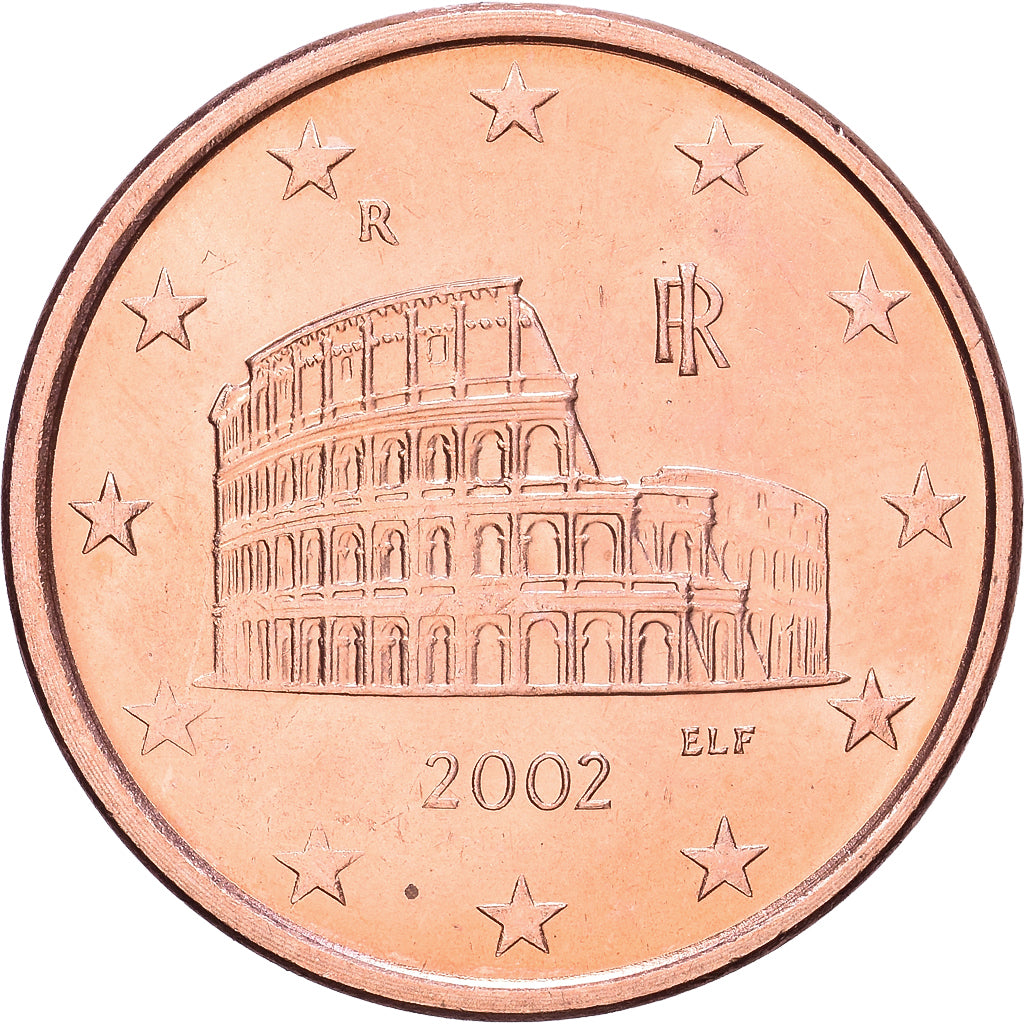 Italië, 5 Centimes, 2002, Copper Plated Steel, UNC-
