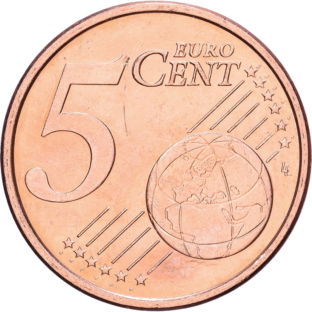Italië, 5 Centimes, 2002, Copper Plated Steel, UNC-