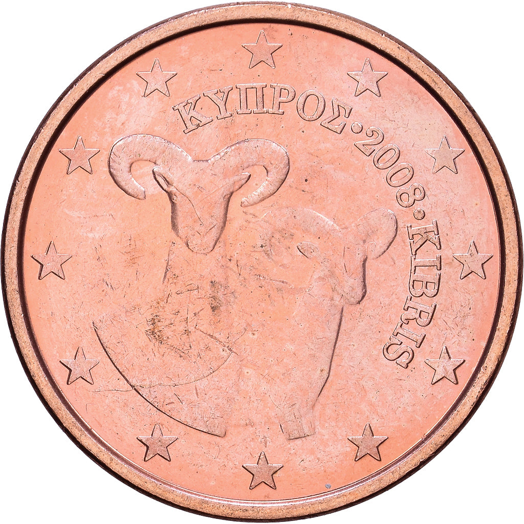 Cyprus, 5 Centimes, 2008, Vantaa, Copper Plated Steel, PR