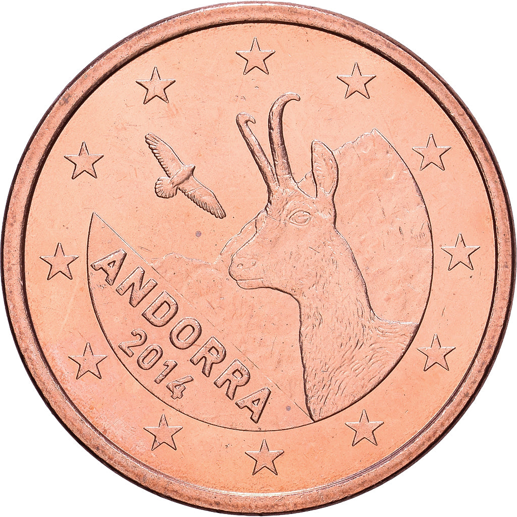 Andorra, 5 Centimes, 2014, Pessac, Acier plaqué cuivre, VZ+, KM:522
