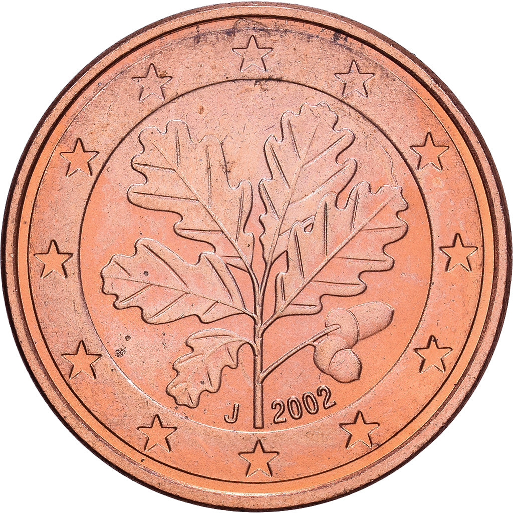 Niemcy, 5 Centimes, 2002, Hambourg, Acier plaqué cuivre, AU(55-58), KM:209