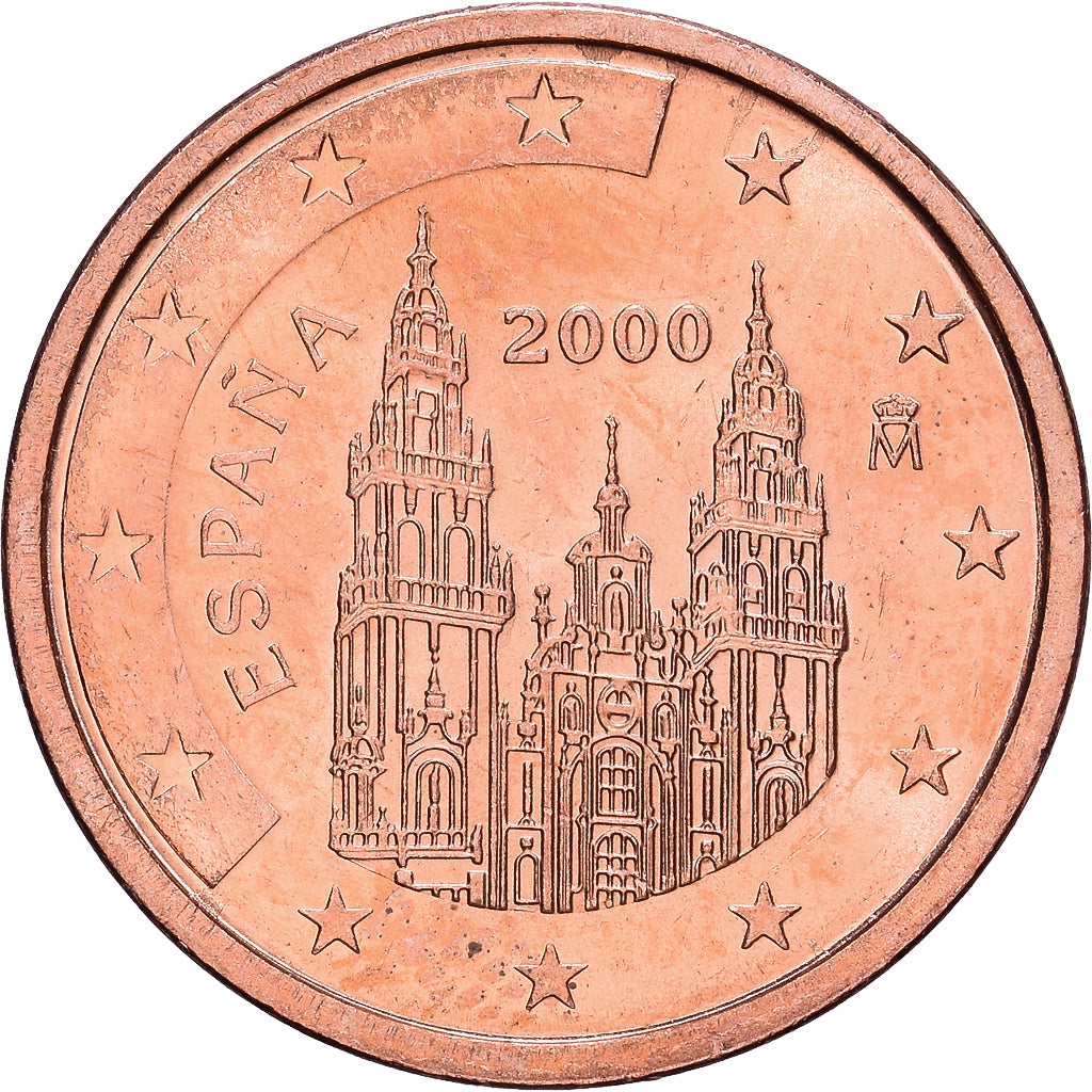 Espagne, 2 Centimes, Burgos cathedral, 2000, Madrid, Cuivre plaqué acier, SUP+
