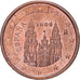 Spanje, 2 Centimes, Burgos cathedral, 1999, Madrid, Copper Plated Steel, ZF