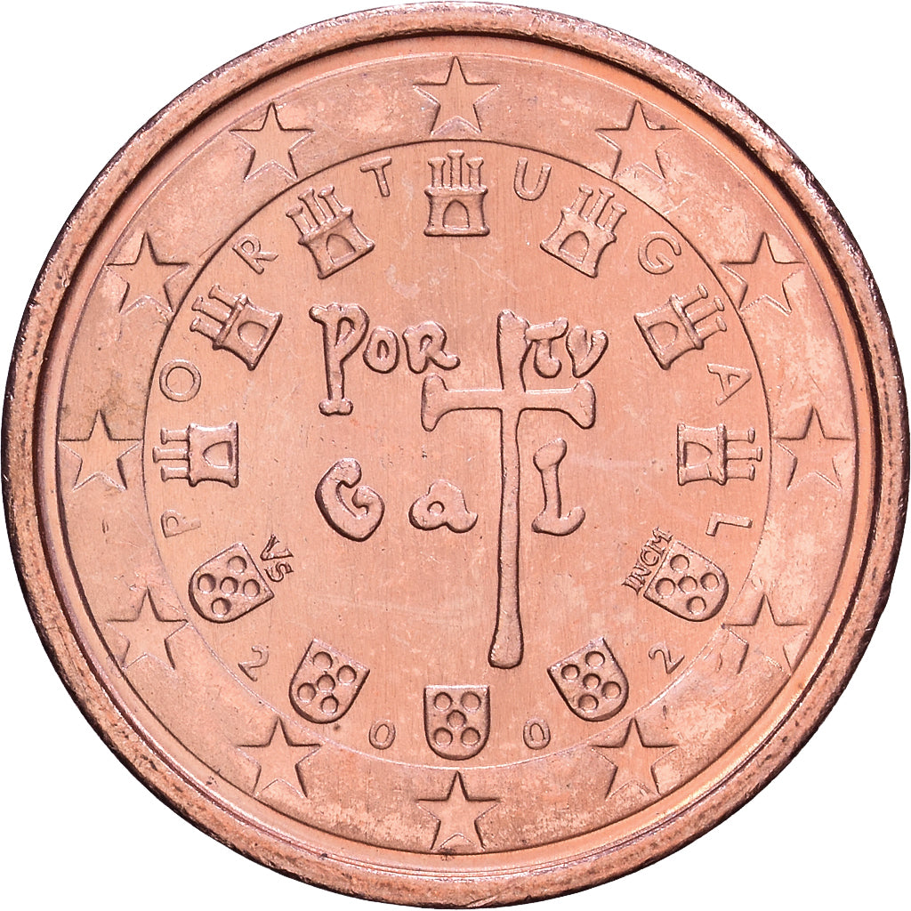 Portugal, 2 Centimes, 2002, Lisbon, Copper Plated Steel, PR+