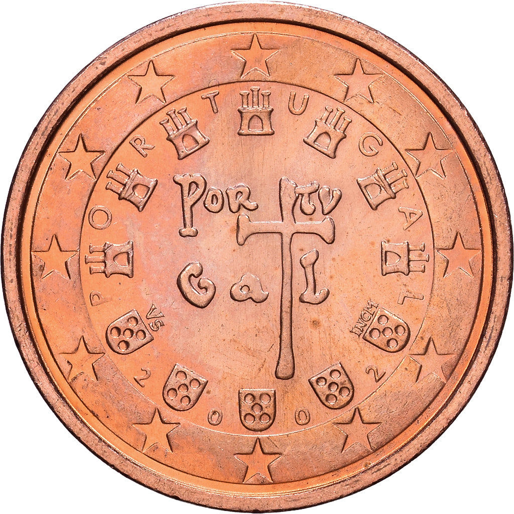 Portugal, 2 Centimes, 2002, Lisbonne, Cuivre plaqué acier, SUP