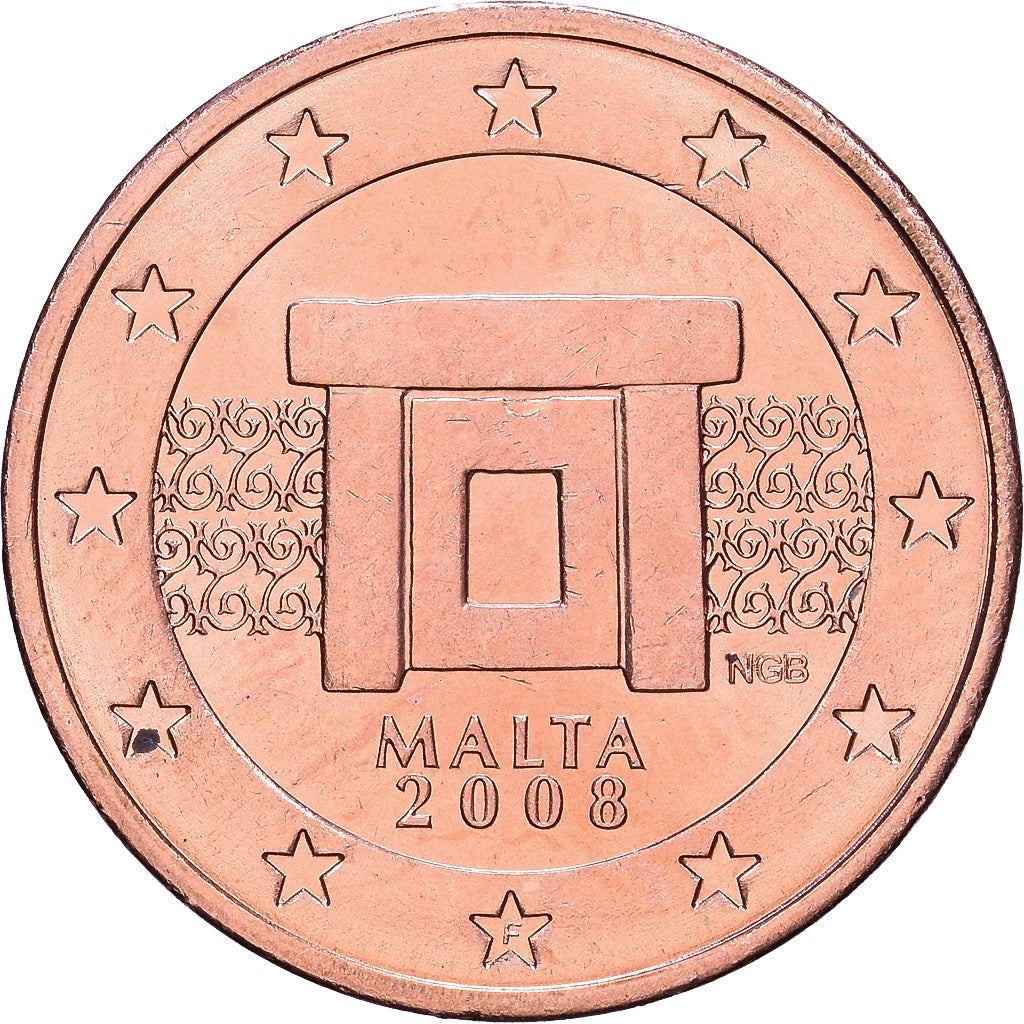 Malta, 2 Centimes, 2008, MDP, Copper Plated Steel, UNC-